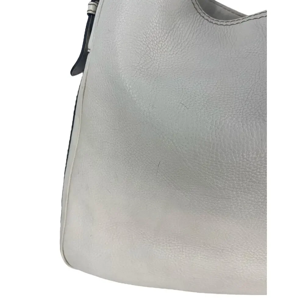Gucci Vintage Web Leather Heritage Hobo Bag White Shoulder Bag - Picture 6 of 16
